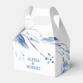 Caja Para Regalos Elegante boda de guirnaldas floridas azules y blan