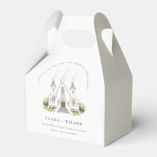 Caja Para Regalos Elegante Boda de Iglesia Católica de Acuarela