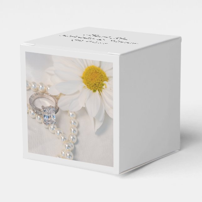 Caja Para Regalos Elegante Boda de margarita blanca (Costado Anverso)