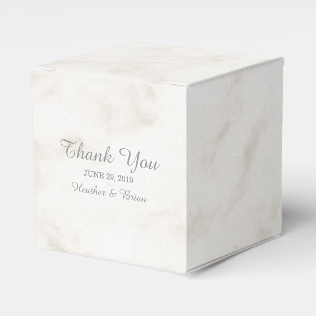Caja Para Regalos Elegante Boda de mármol beige suave (Costado Anverso)