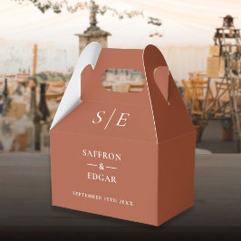 Caja Para Regalos Elegante Boda de Monograma Terracota