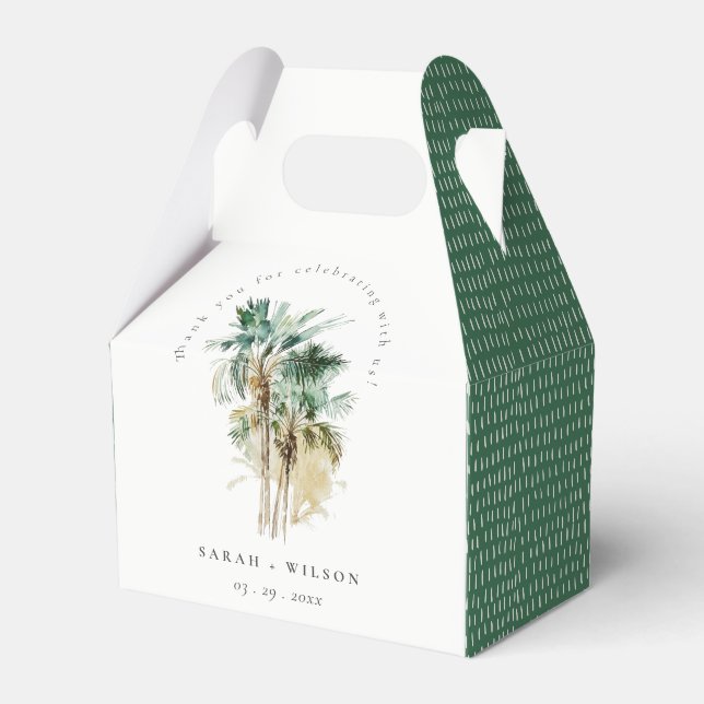 Caja Para Regalos Elegante Boda de Palm Trees Tropicales (Front Side)