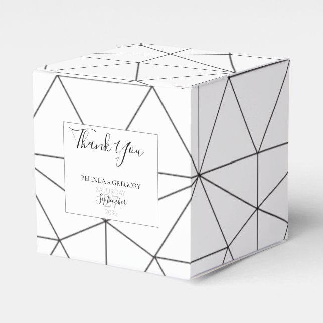 Caja Para Regalos Elegante Boda de patrones geométricos (Costado Anverso)