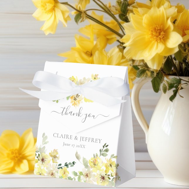 Caja Para Regalos Elegante Boda de Primavera Floral Amarilla (Subido por el creador)