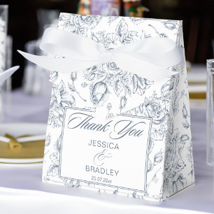 Caja Para Regalos Elegante boda de rosas de cosecha azul polvoriento