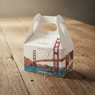 Caja Para Regalos Elegante Boda de San Francisco con Acuarela