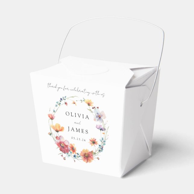 Caja Para Regalos Elegante Boda de verano de Wreath Wildflower (Front Side)
