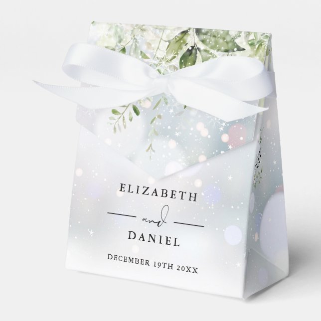 Caja Para Regalos Elegante Boda de Verdor Floral de Invierno (Front Side)