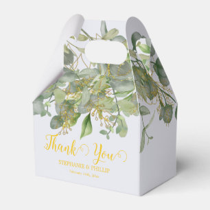Caja Para Regalos Elegante Boda del follaje del eucalipto verde de l