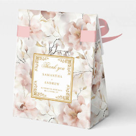 Caja Para Regalos Elegante Boda dorado rosado y polvoriento Gracias