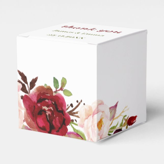 Caja Para Regalos Elegante Boda floral (Costado Anverso)