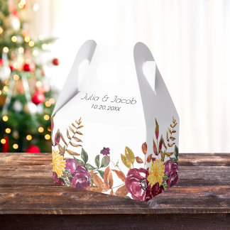 Caja Para Regalos Elegante Boda floral de acuarela de otoño