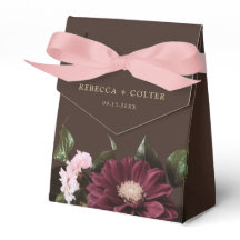 Elegante Boda floral de Borgoña marrón