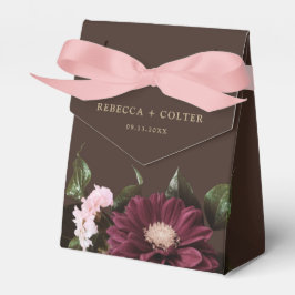 Caja Para Regalos Elegante Boda floral de Borgoña marrón