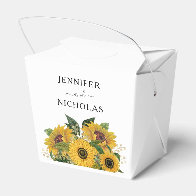 Caja Para Regalos Elegante Boda floral de girasol (Reverso)