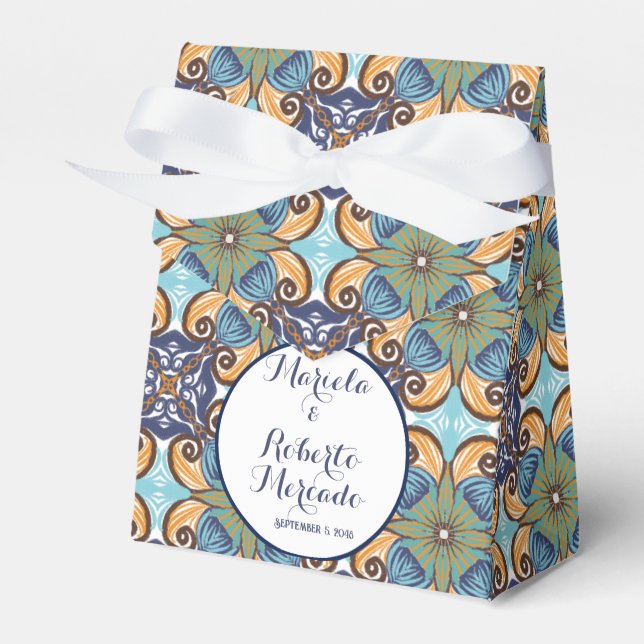 Caja Para Regalos Elegante Boda floral mexicano Talavera (Front Side)