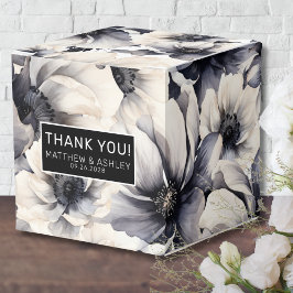 Caja Para Regalos Elegante Boda floral negro