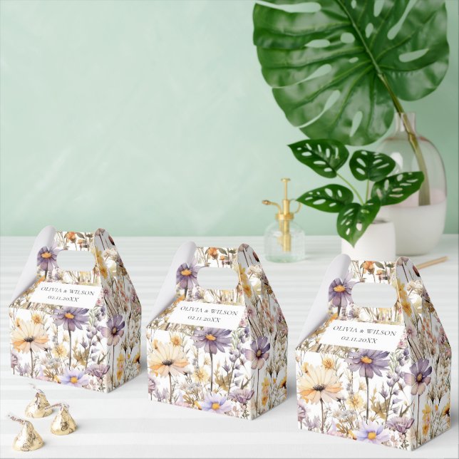 Caja Para Regalos Elegante Boda floral púrpura claro (Múltiple)