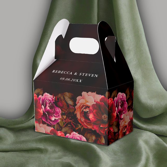 Caja Para Regalos Elegante boda floral rojo negro (Subido por el creador)