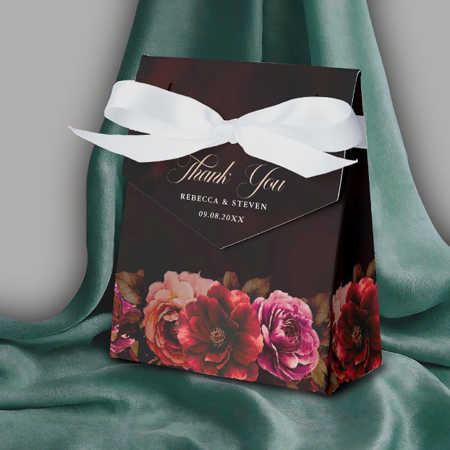 Caja Para Regalos Elegante boda floral rojo negro lindo romántico (Subido por el creador)