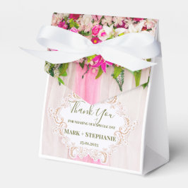 Caja Para Regalos Elegante Boda floral rosa brillante