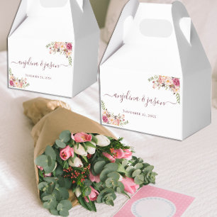 Caja Para Regalos Elegante Boda floral rosa Rubor