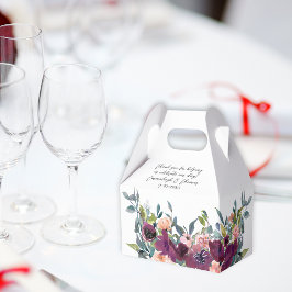 Caja Para Regalos Elegante Boda floral rosado púrpura