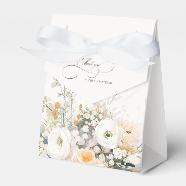 Caja Para Regalos Elegante Boda Floral White Blooms (Front Side)
