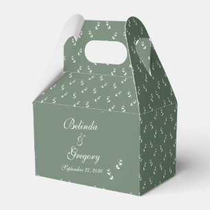 Caja Para Regalos Elegante Boda formal de escritura verde salada