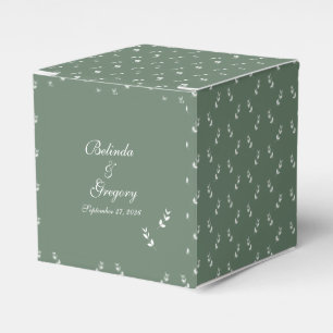 Caja Para Regalos Elegante Boda formal de escritura verde salada