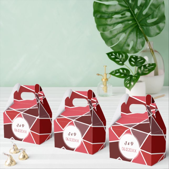 Caja Para Regalos Elegante Boda Geométrica (Múltiple)