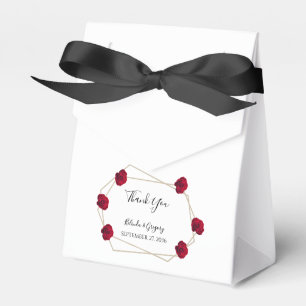 Caja Para Regalos Elegante Boda Geométrico de Rosa Roja