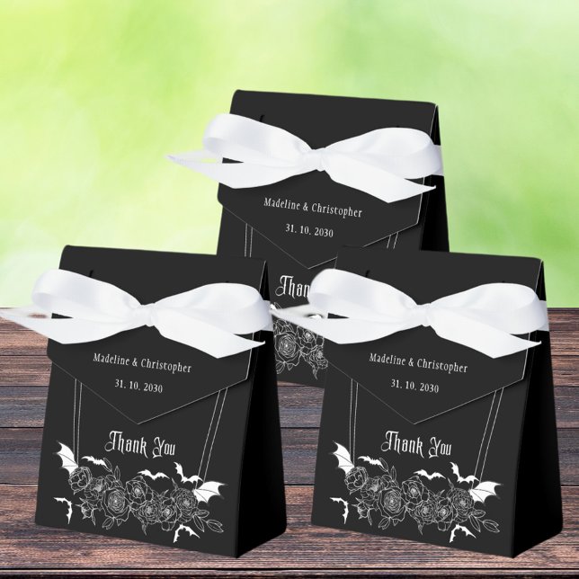 Caja Para Regalos Elegante Boda gótico floral negro (Subido por el creador)