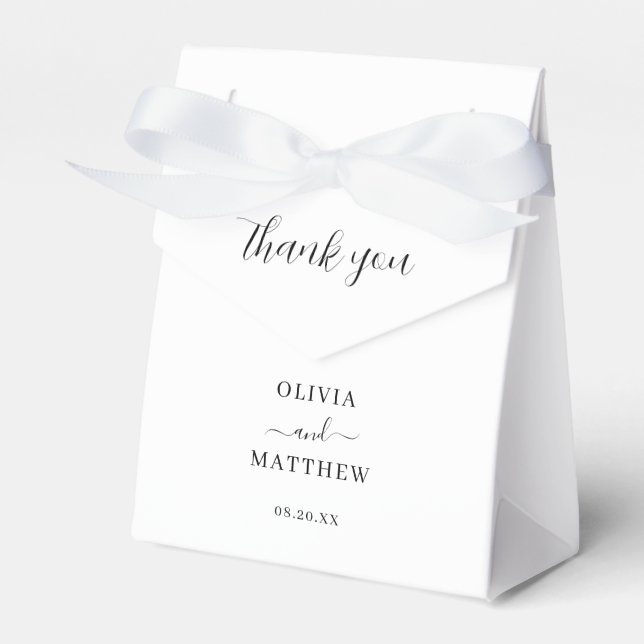 Caja Para Regalos Elegante Boda Minimalista clásico blanco (Front Side)