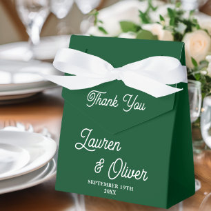 Caja Para Regalos Elegante Boda Minimalista de escritura verde esmer