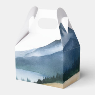 Caja Para Regalos Elegante Boda Minimalista de la montaña acuática