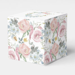 Caja Para Regalos Elegante Boda Monograma Escudo Floral