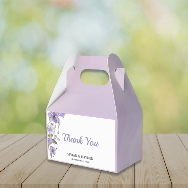Caja Para Regalos Elegante Boda morado floral (Subido por el creador)