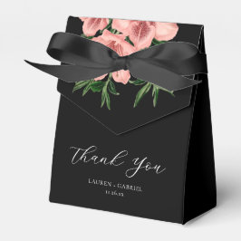 Caja Para Regalos Elegante Boda negro rosa de Rubor floral de época