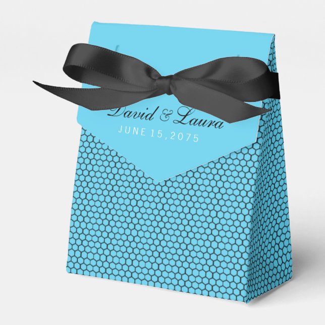 Caja Para Regalos Elegante Boda negro y azul Verde azulado (Front Side)