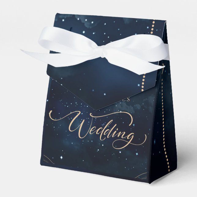 Caja Para Regalos Elegante Boda Noche Estrellada Celestial Boda  (Front Side)