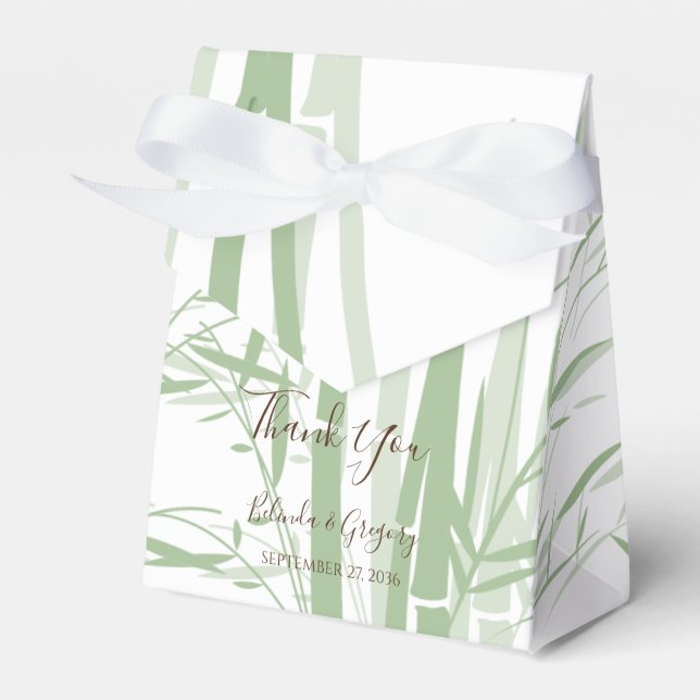 Caja Para Regalos Elegante Boda Oriental de Bambú (Front Side)