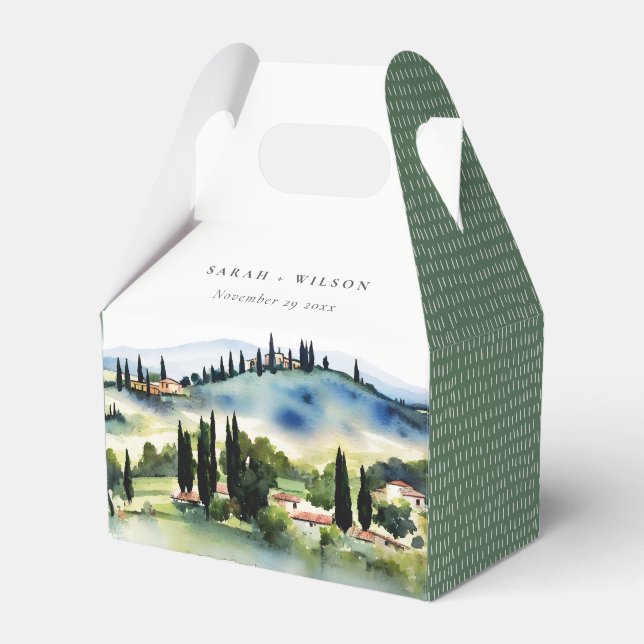 Caja Para Regalos Elegante Boda paisajístico toscano-italiano (Front Side)