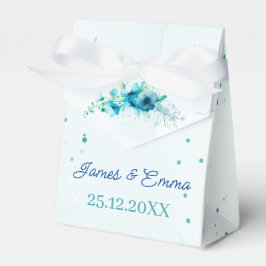 Caja Para Regalos Elegante Boda personalizado de flor azul