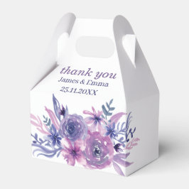 Caja Para Regalos Elegante Boda personalizado de la flor púrpura
