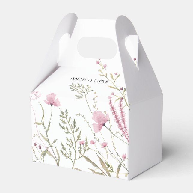 Caja Para Regalos Elegante Boda Pink Wild Floral (Front Side)