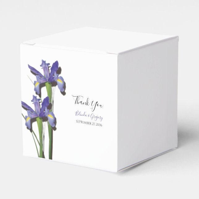 Caja Para Regalos Elegante Boda Purple Iris (Costado Anverso)