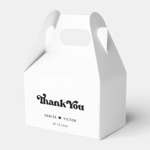 Caja Para Regalos Elegante boda retro blanco y negro Gracias