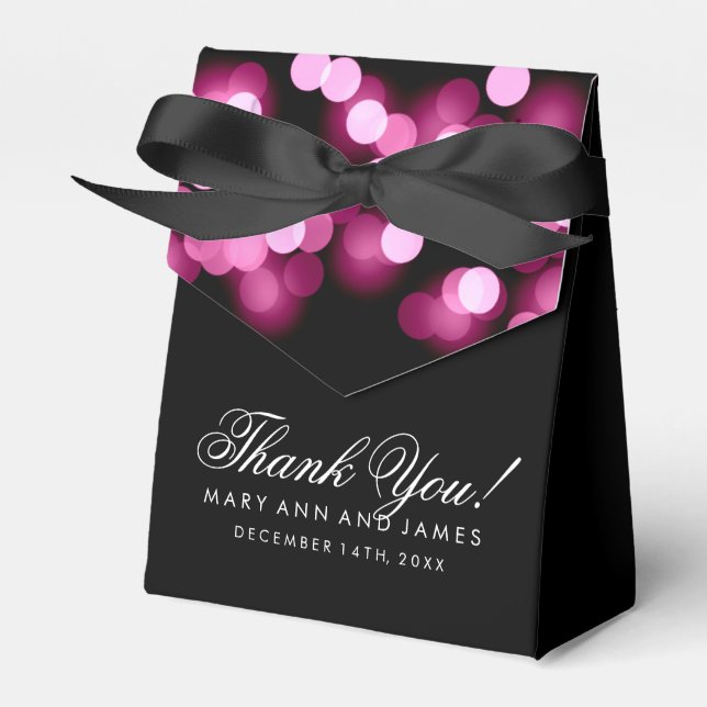 Caja Para Regalos Elegante Boda Rosa Hollywood Glam (Front Side)