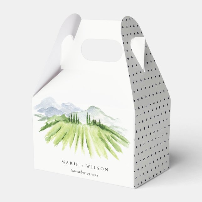 Caja Para Regalos Elegante Boda Rústico de viñedos de invierno (Front Side)